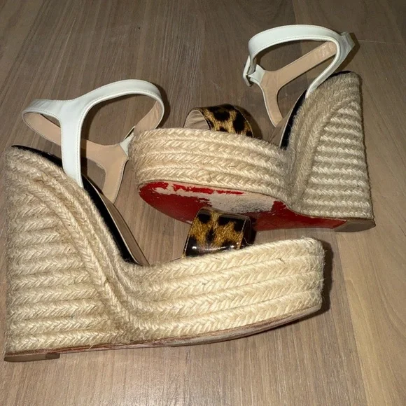 Christian Louboutin White and Leopard Espadrilles - Picture 3 of 4
